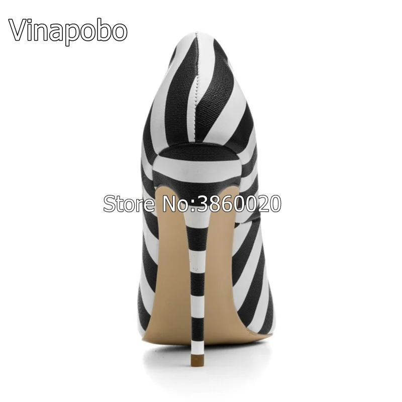 2018-Zebra-Stripes-High-Heel-Shoes-Woman-Rivet-Pointed-Toe-Patent-Leather-Patchwork-12CM-Heeled-Pumps (3)