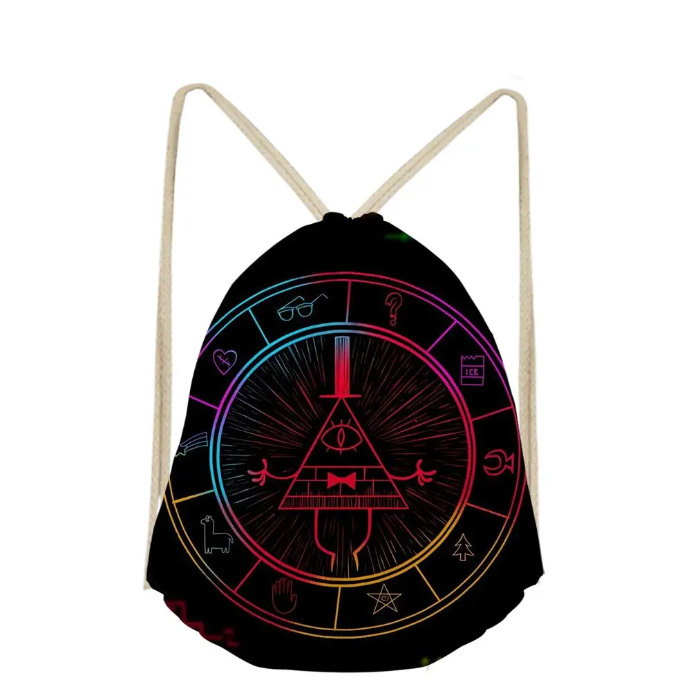 3D Fashion Anime Cartoon Custom Mochilas Escolar Shoe Pocket Drawstring Bag Shopper Boys Girls School Case