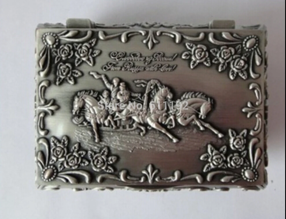 

Tibetan Silver hand-carved Horse Flower Jewel Box,Home decoration jewelry boxes Metal crafts