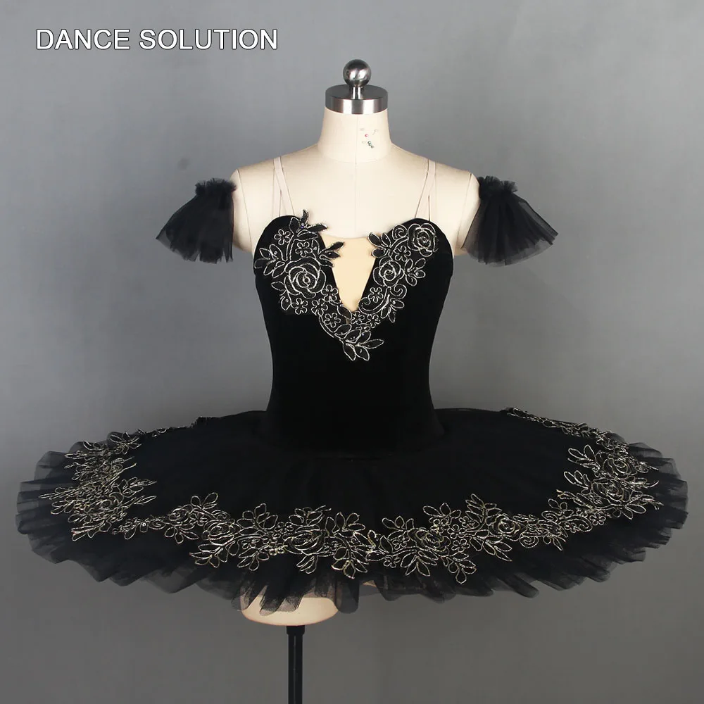 BLL110 черный бархатный лиф, профессиональная балетная пачка для девочек и женщин, танцевальное платье для соревнований, балерина, сценический костюм - Цвет: Черный