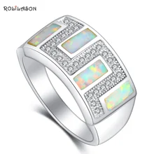AAA Zirconia brand silver stamped fashion jewelry White fire Opal Party Rings for women SZ #6#6.5#7#7.5#8.5#9 OR725