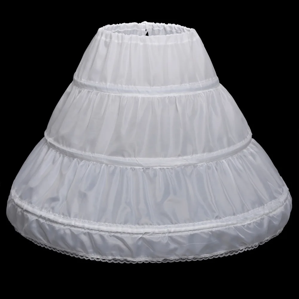 

2018 New Three Circle Hoop Children Kid Underwear Slip White Ball Gown Wedding Accessories Petticoat for Flower Girl Dress