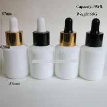 12x30 мл многоразовая пустая белая стеклянная бутылка-капельница 1 унция портативная Пипетка с белым держателем контейнер для эфирного масла
