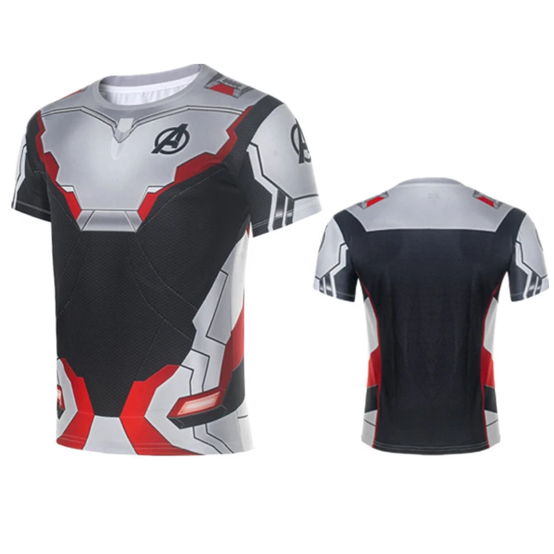 Avengers Endgame Quantum Realm Advanced Tech T-shirt Superhero Cosplay Costume Tops