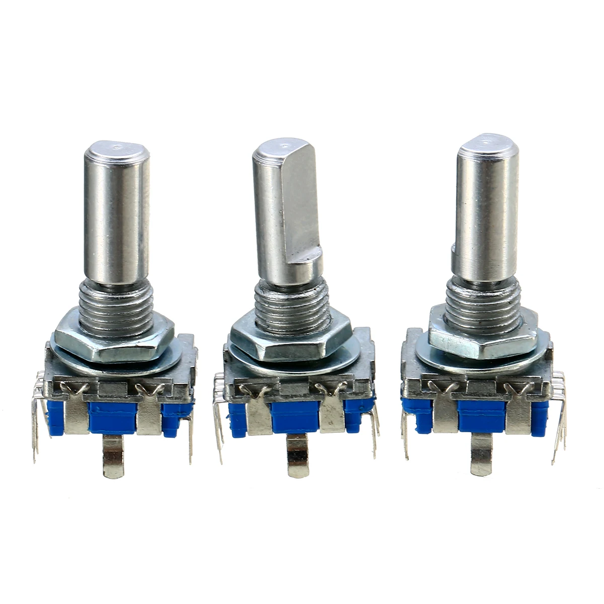 3pcs Rotary Encoder With Push Button 6mm Shaft Diameter 20 Position 360 Degree Electrical Encoder Push Switches 5 Pin Mayitr