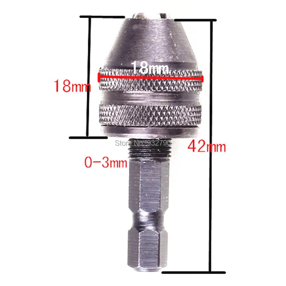 2pcs Keyless Drill Chuck Screwdriver Power Impact Driver Adaptor 1/4