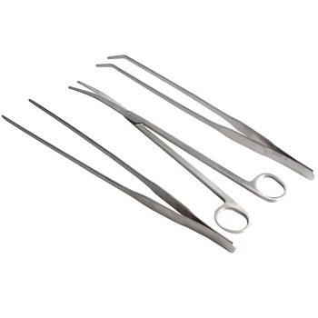 

Long Stainless Steel Aquarium Tank Tweezers Scissors Set Plant Spatula Tool LB88