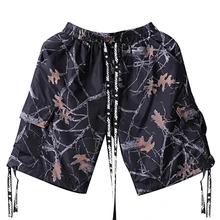 Шорты с цветочным принтом для мужчин длиной до колена Летний Уличная одежда корейские мужские шорты плюс размер бермуды хип хоп Jogger повседневные шорты 60D0026