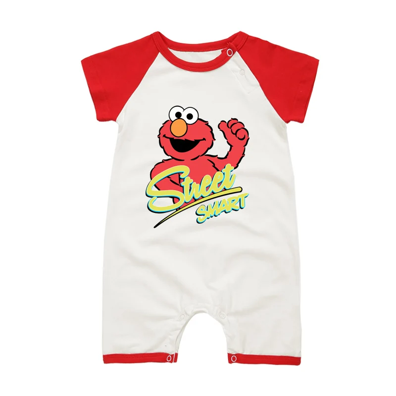 

2017 New Fashion Newborn Boys Girls Rompers ELMO COOKIE MONSTER Printed Summer Style Jumpsuit for Babies Infant Clothing Overall