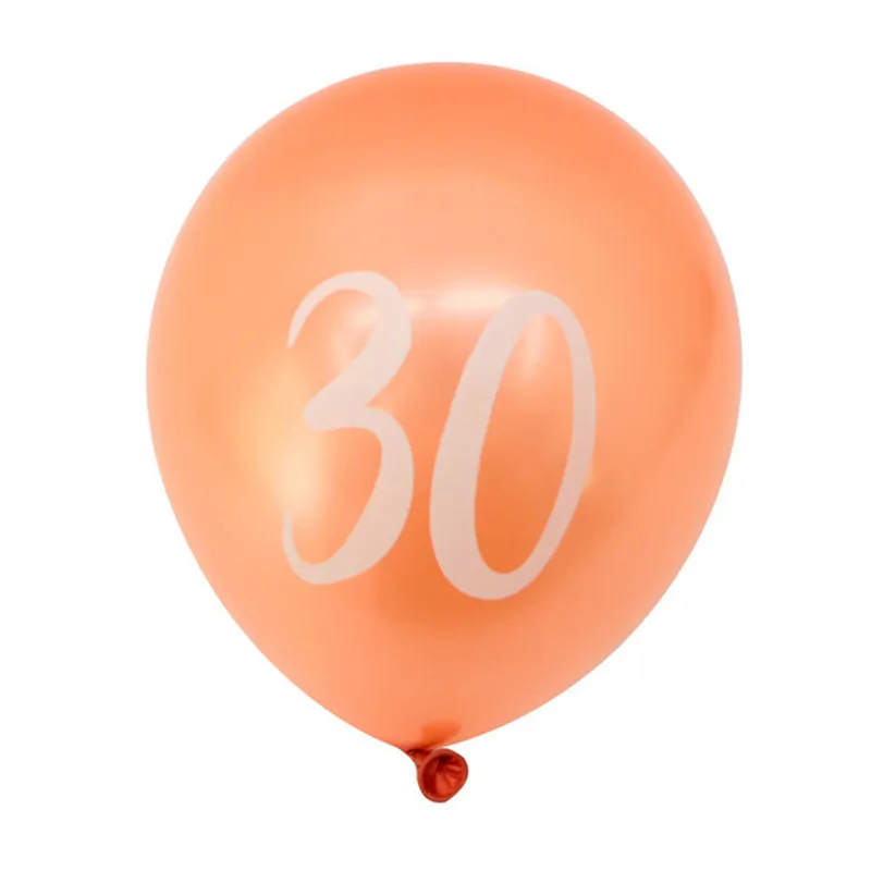 Розовые золотые воздушные шары с цифрами на день рождения, 18, 20, 21, 30, 40, 50, воздушные шары на день рождения, украшения для вечеринки, принт с цифрами, globos - Цвет: 10  pcs  30