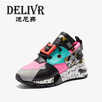 

Delivr Ladies Casual Shoes Women Sport Shoes Fashion Street Platform Dad Shoes Lady Real Leather Vulcanized Shoes Womens 2019