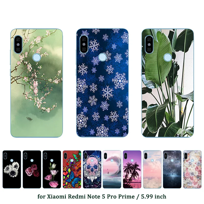 

5.99" for Xiaomi Redmi Note 5 Pro Phone Case Soft Silicone Coconut Printed Back Cover for 5 Pro Coque for Redmi Note5 Prime