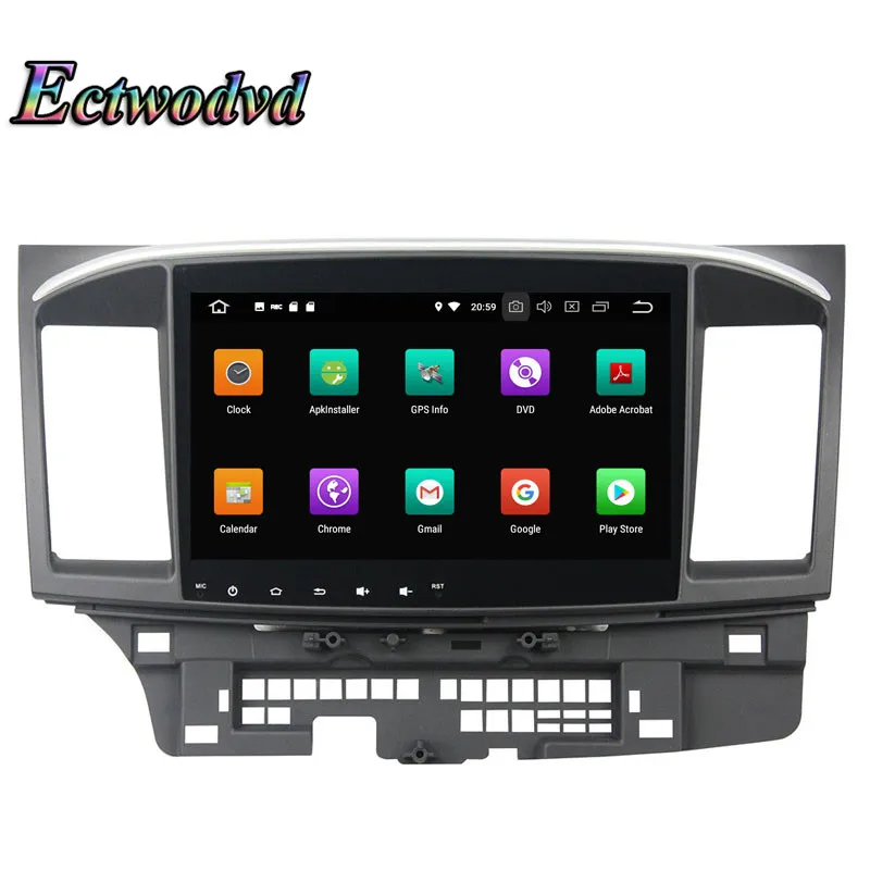 Perfect Ectwodvd Octa Core 4G RAM 64G ROM Android 9.0 Car Multimedia DVD Player GPS HeadUnit for Mitsubishi Lancer 2015 2