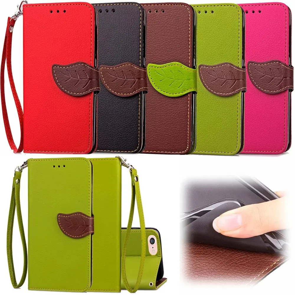 

Leaf Clasp PU Leather Case for iPhone 6 6s 7 8 Plus Cover Coque Case for iPhone X XS Max Case Flip Wallet Cover for iPhone XR