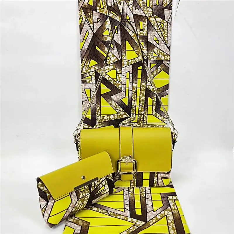 

YBG!New arrival African wax bags 3 pieces/set,high quality woman shoulder bag with 6 yards real hollandais wax fabric ! L41672