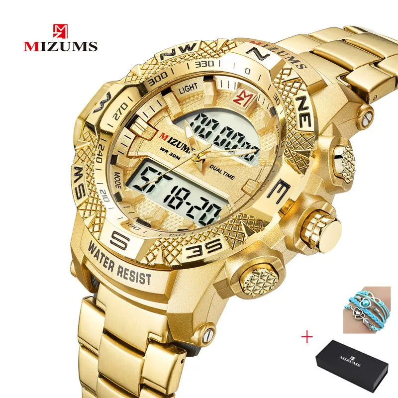 Мужские спортивные часы mizals мужские с двойным движением кварцевые