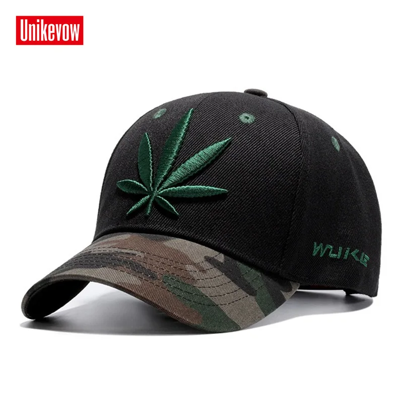 High quality Baseball Cap Unisex Sports leisure hats leaf embroidery sport cap for men and women hip hop hats  