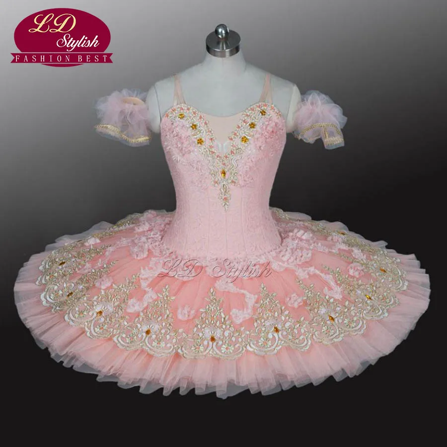 

Adult Pink Professional Ballet Tutu Costumes The Sleeping Beauty Performance Competition Stage Wear Girls Ballet Dresses