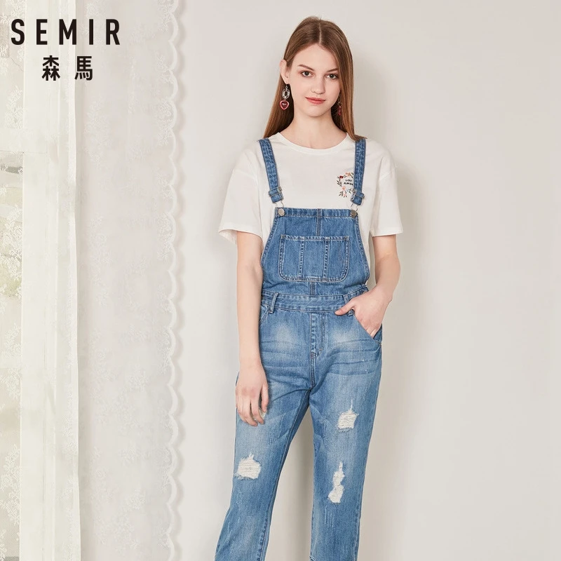 SEMIR Модный женский джинсовый комбинезон Женская Летняя мода свободные джинсы