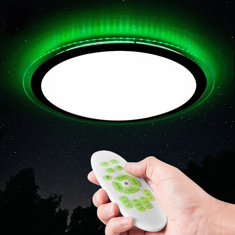 

Modern LED Ceiling Light 60W AC165-265V 3000-6500K Smart Remote Control RGB Dimmable Color Changing Lamp For Livingroom Bedroom
