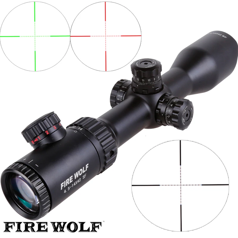 

FIRE WOLF 4.5-14X42 SF Riflescopes Rifle Scope Hunting Scope W/ Mounts