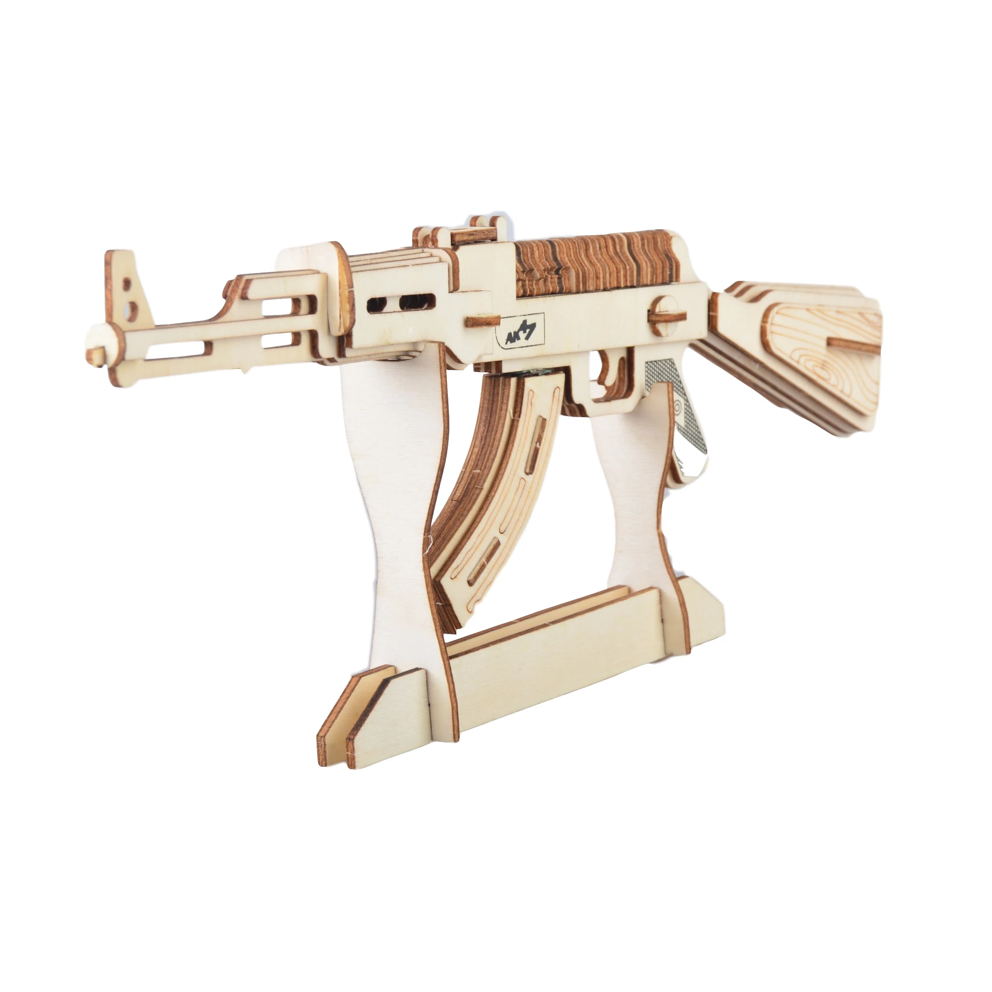 3D пазл деревянные игрушки лазерная резка пистолет AK47 сделай сам набор для сборки