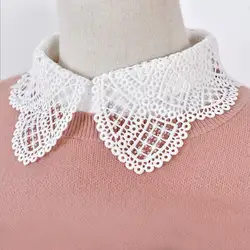 [La MaxPa] корейская мода Съемная Питер Пэн белый половина рубашка поддельные воротник-колье с искусственным жемчугом ожерелье интимные