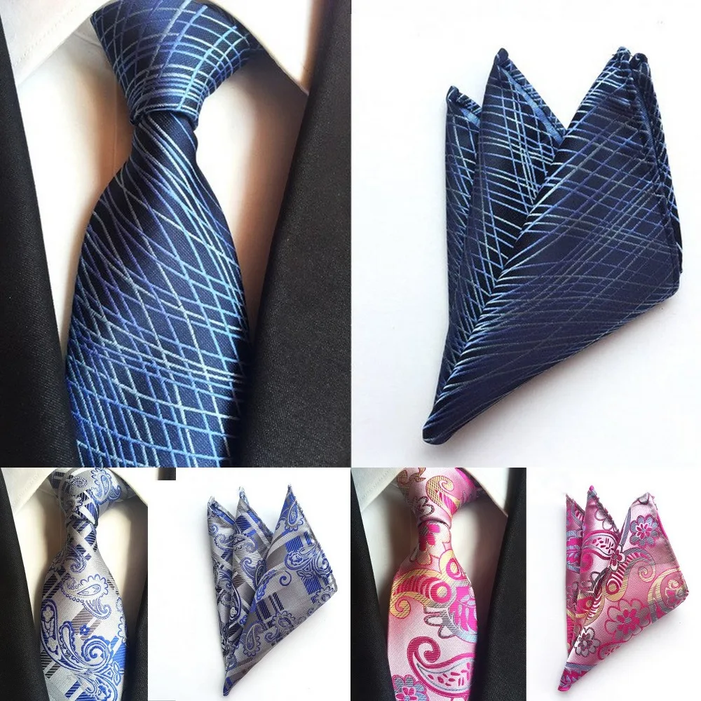 SKng Новая мода Для мужчин s Галстуки Галстук Пейсли носовой платок наборы Для Мужчин's Jacquare Woven 100% шелковые галстуки комплект Бизнес