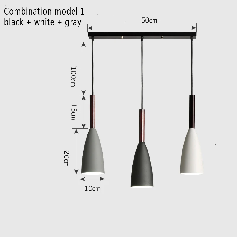 Современный минималистский E27 подвесные светильники Бар Кафе Ресторан Декор дерево алюминий подвесной светильник освещение светильник - Цвет корпуса: Combination mode 1