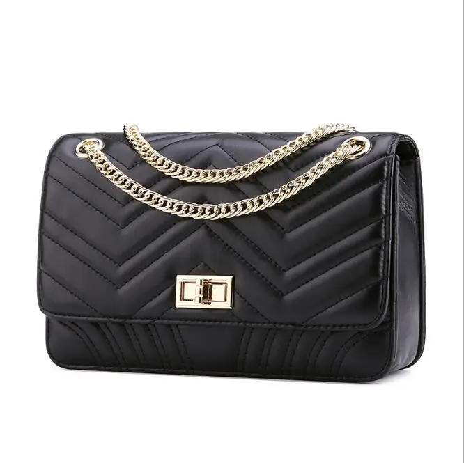 

fashion Superior quality Genuine Leather women shoulder bag Brand women Messenger bags 2018 New small Chain Clutch bag women Cro