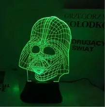 3D Color Changing Atmosphere Lamp Colorful LED Star Wars Skull Night Light,Best Gift Present
