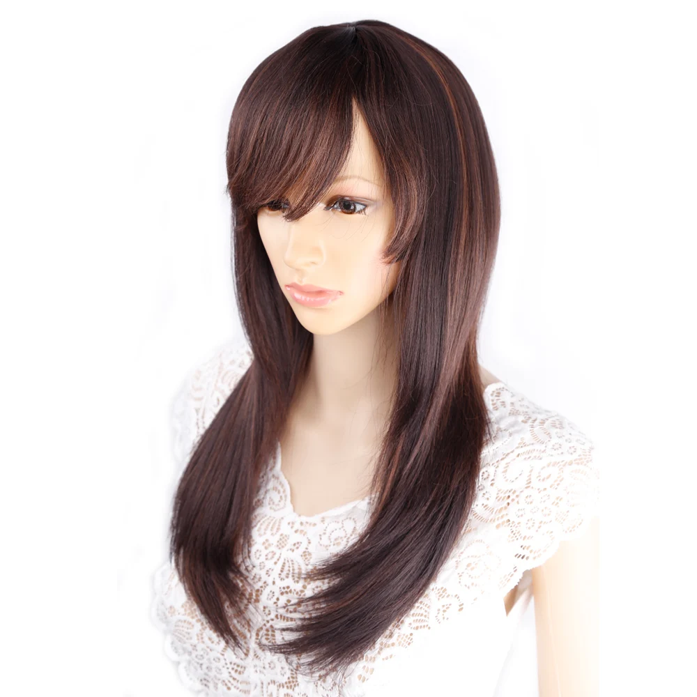 Амир синтетические волосы парики длинные прямые светлые Омбре парик для женщин черные натуральные волосы Аккуратные взрыва Парики Косплей