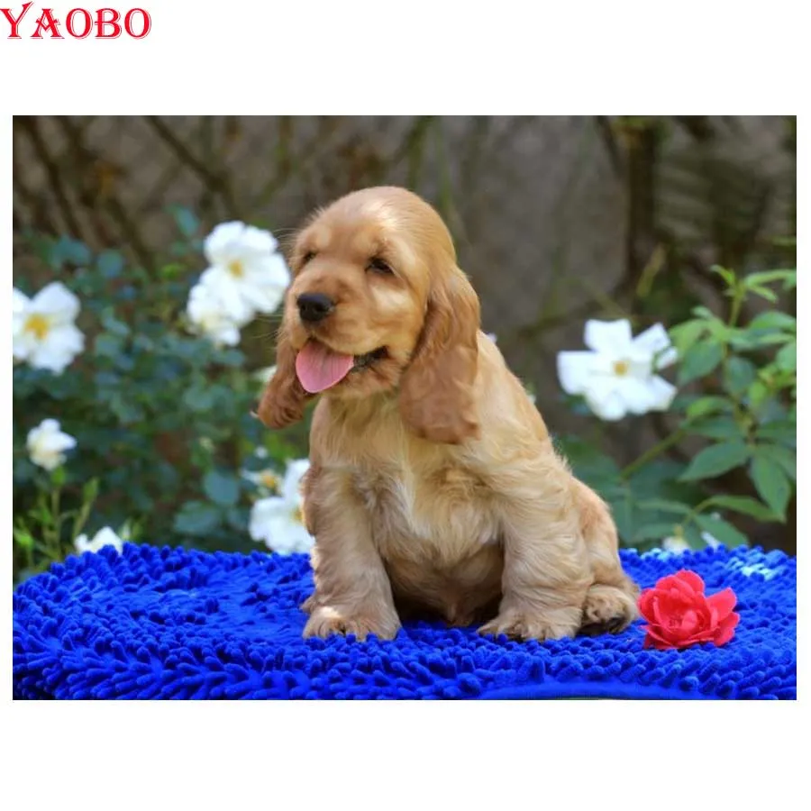 

DIY 5D Square Diamond Embroidery British cocker spaniel Patterns Diamond Mosaic Handmade Diamond Painting dog Cross Stitch Kits
