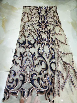 

Sequined Net Lace African Sequins Lace Fabric For Indian Women Party Evening Dress Material French Guipure Mesh Laces purple