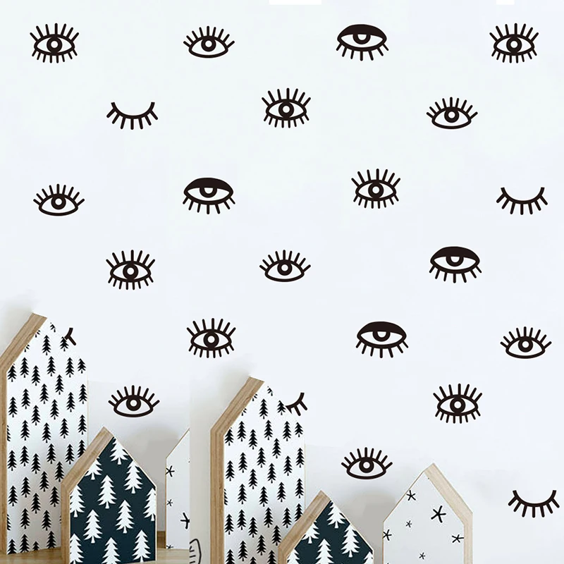 

Nordic burst eyelash line wallpaper kindergarten children's room cartoon background wall paper new A10-012