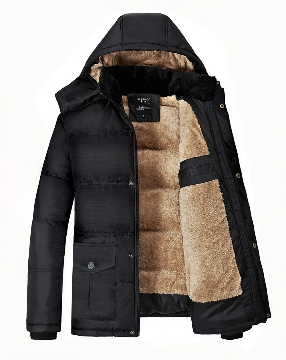 Большой размер M-5XL среднего возраста зимняя куртка для мужчин парка длинная теплая Толстая стеганая куртка мужская куртка с капюшоном для мужчин