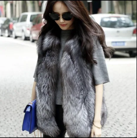 

2019 Vetement Winter Coat Women Faux Fur Vest Wild Plush Faux Fox Furry Coat Preppy Plus Size Outwear Furry Waist Coat AW275