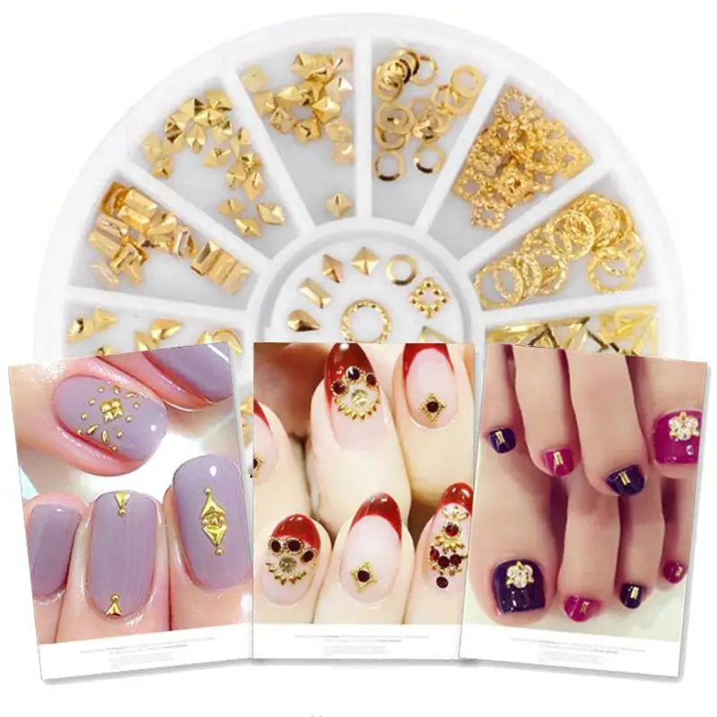 

1 Wheel Fashion Nail Art Decorations Rhinestones Rivet Metal Glitter Beauty Nails Manicure 3D Resin Nail Art Decors Accessories