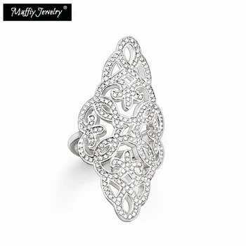 

White CZ Ornament Ring 925 Sterling Silver Gift For Women,Thomas Style Glam Fashion Eternity Rings TS Fashion Jewelry Wholesale