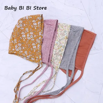 

Baby Hat Floral Newborn Photography Double Side Linen Strap Beanie Boys Girls Props Cap Pilot Costume Kids Bonnet Hats and Caps