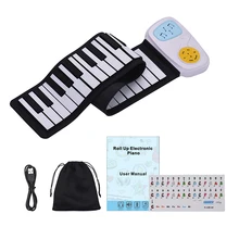 49-ключ Roll-Up Piano Портативный кремния электронного клавиатуры Встроенный динамик с рисунком Стикеры для Для детей