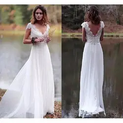 Vestido De Novia новая мода летнее свадебное платье 2019 аппликация кружево Тюль линии пляжные свадебные платья ручной работы Trouwjurk