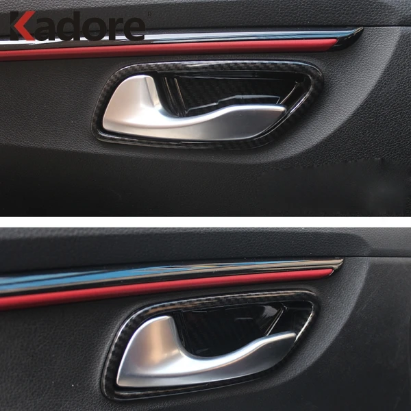 Для Kia Rio 4 X-line углеродное волокно накладка на внутреннюю дверную ручку накладка Защитная Наклейка аксессуары для автомобиля