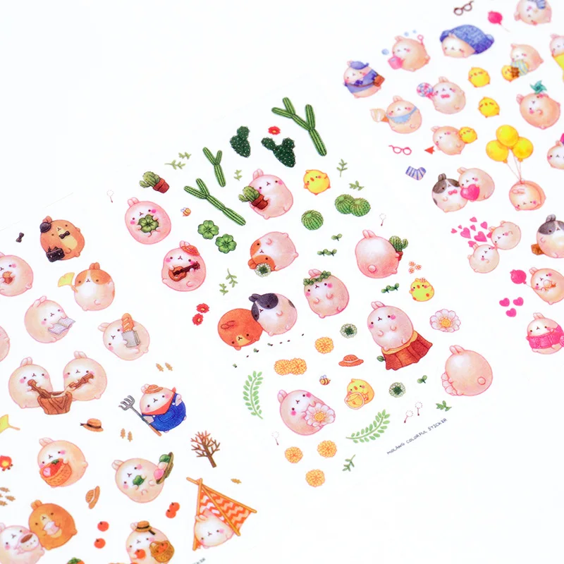 2019 Stickers Kawaii Lovely Cute Transparent Sticker Flakes Gift Seal Sticker Label School Girls Stationery Stickers