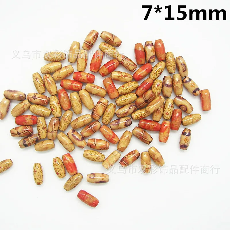 

100Pcs/Pack 7mm-23mm Assorted Mixed Pattern Wooden Round Bead Loose Spacer For Charm Bracelet Wholesale