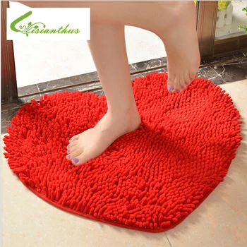 

1PC Fashion Home Cute Beautiful Heart-Shaped Soft Peach Mat Silk Carpet Cushion for Girls Badroom Living Room Mats Free Shipping