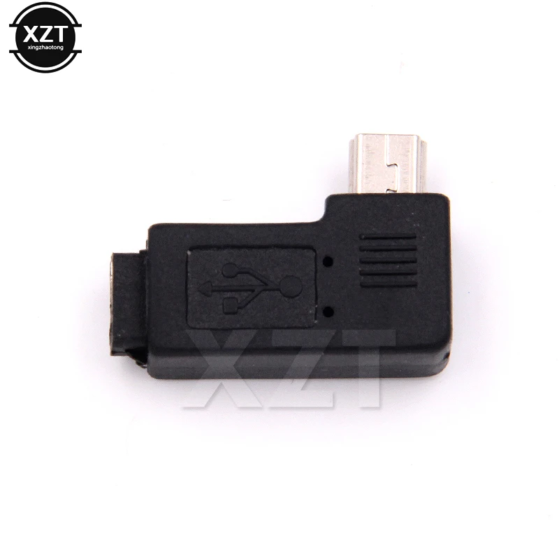 1 шт. мини USB Тип B разъем на Micro V8 поворот V3T 5pin 90 градусов левый угол адаптер|left