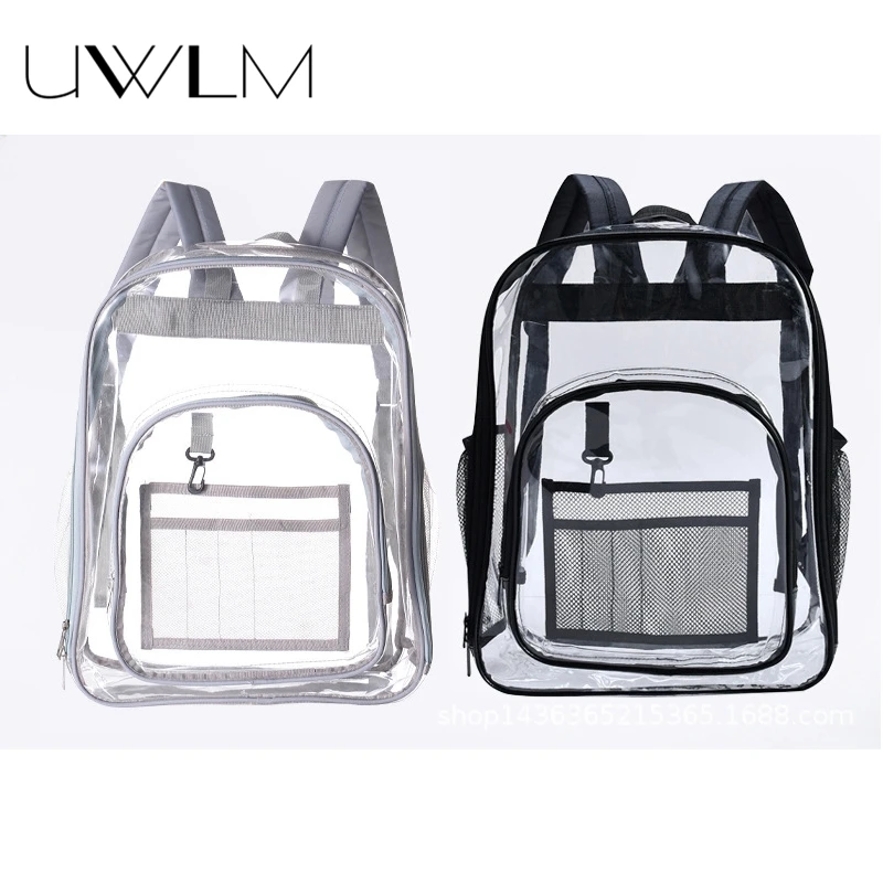 

Fashion Clear Backpack Transparent school Bag Unisex 2019 Summer Beach Backpack Large Capacity Muti-function mochila feminina