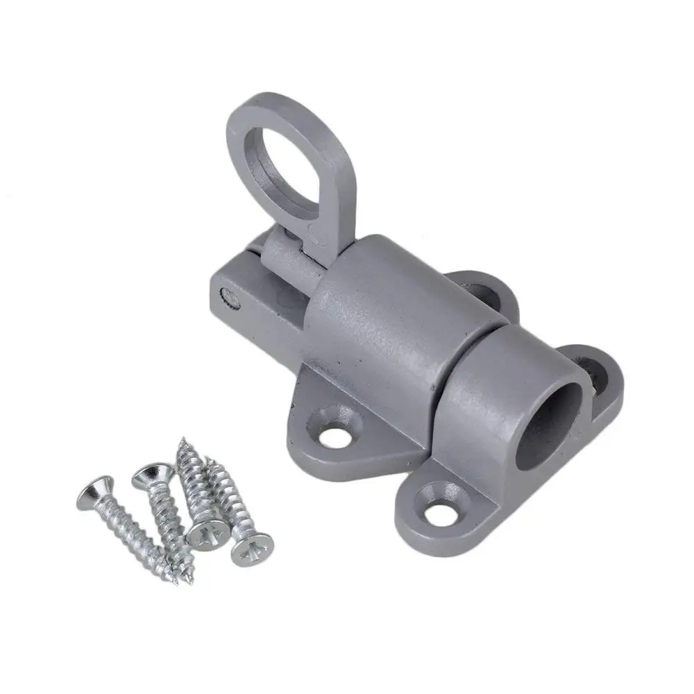 

1Pcs Gray Aluminum Alloy Automatic Self Closing Latch Window Lock Spring Load Bolt Latch