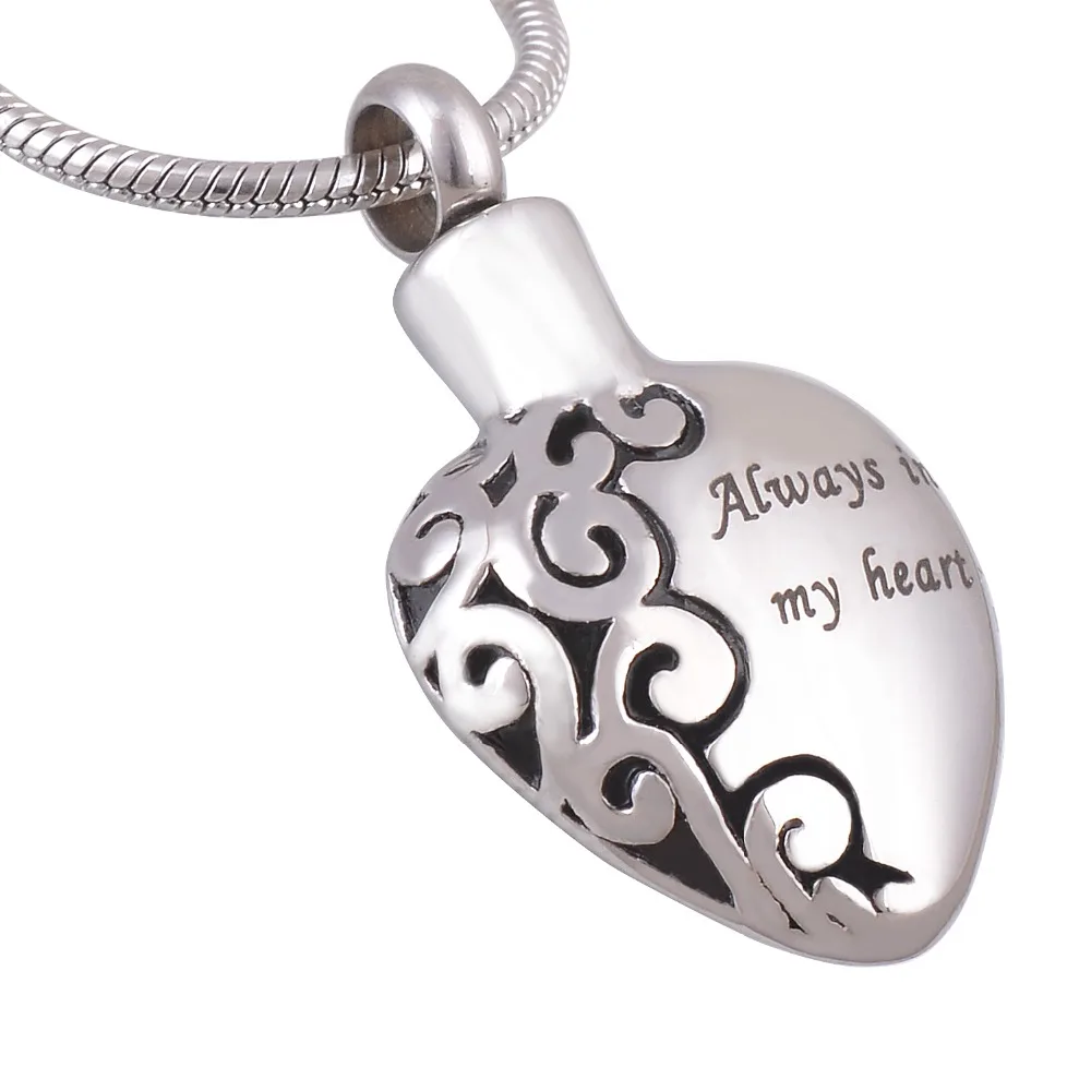 "Always in My Heart" Memorial Cremation Jewelry Stainless Steel Funeral